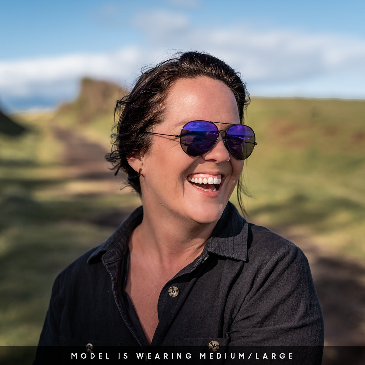 Tangle Free Aviator - Purple Polarized
